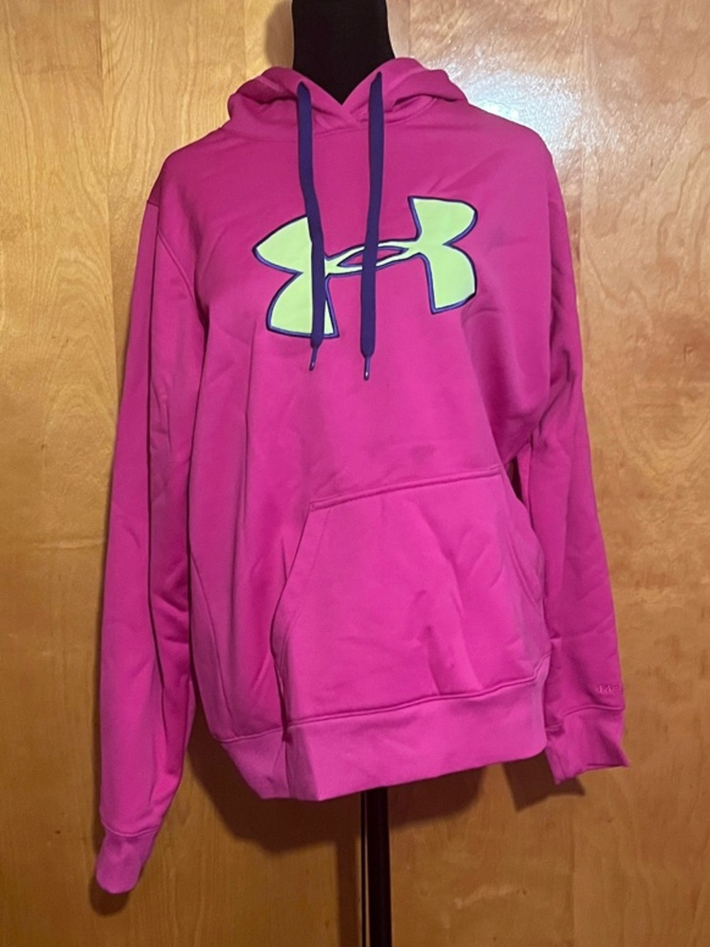 Under Armour Medium Hot Pink Hoodie with Neon Logo